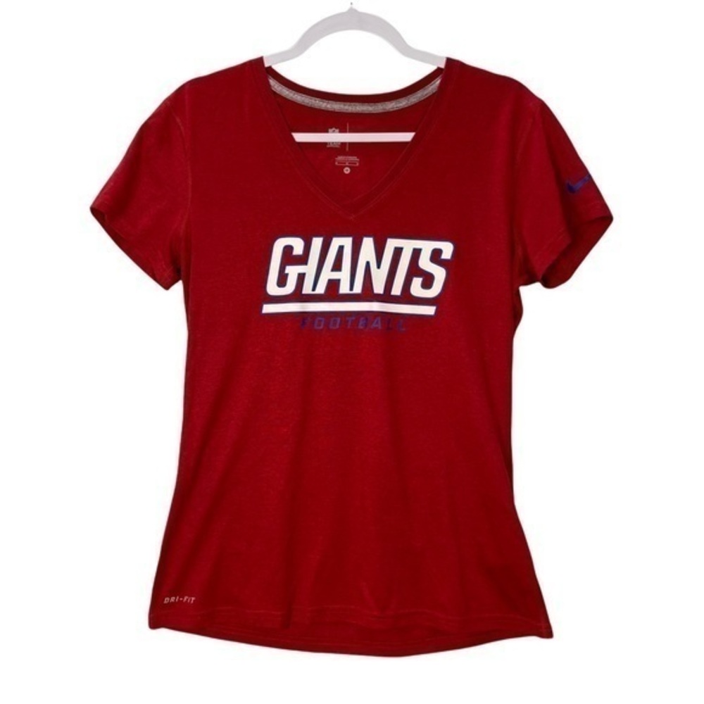 Nike NFL Giants Dri-Fit Red V-Neck‎ Short Sleeve Tee